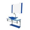 Gabinete de Vidro 60cm para Banheiro Cuba Chanfrada Azul - DaHora - 2