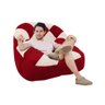 Poltrona Paloma Escritório Sala Pé Plástico Suede Vermelho e Suede Bege - Dominic Decor - 2