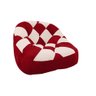 Poltrona Paloma Escritório Sala Pé Plástico Suede Vermelho e Suede Bege - Dominic Decor - 1