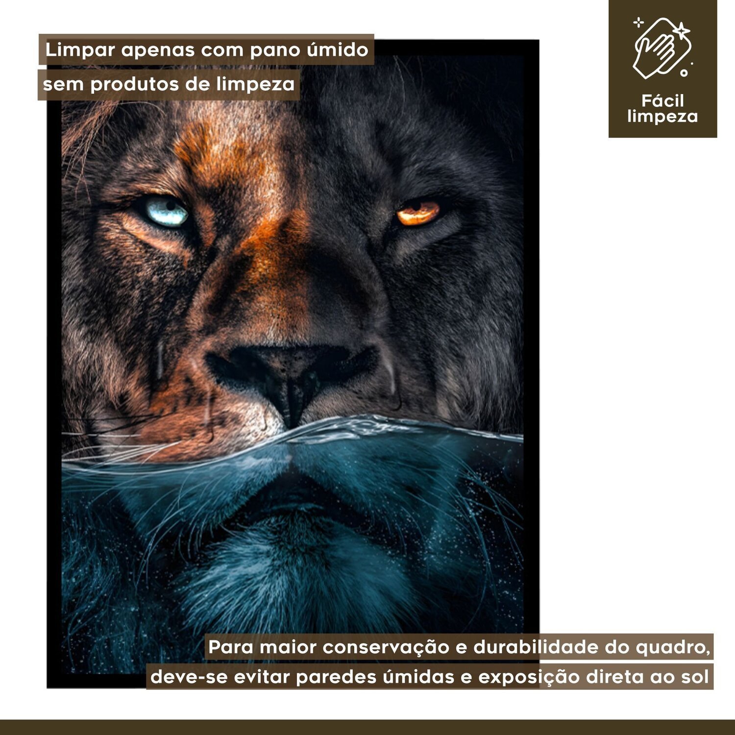 Quadro Decorativo Leão Animal 002 30x42 - 6
