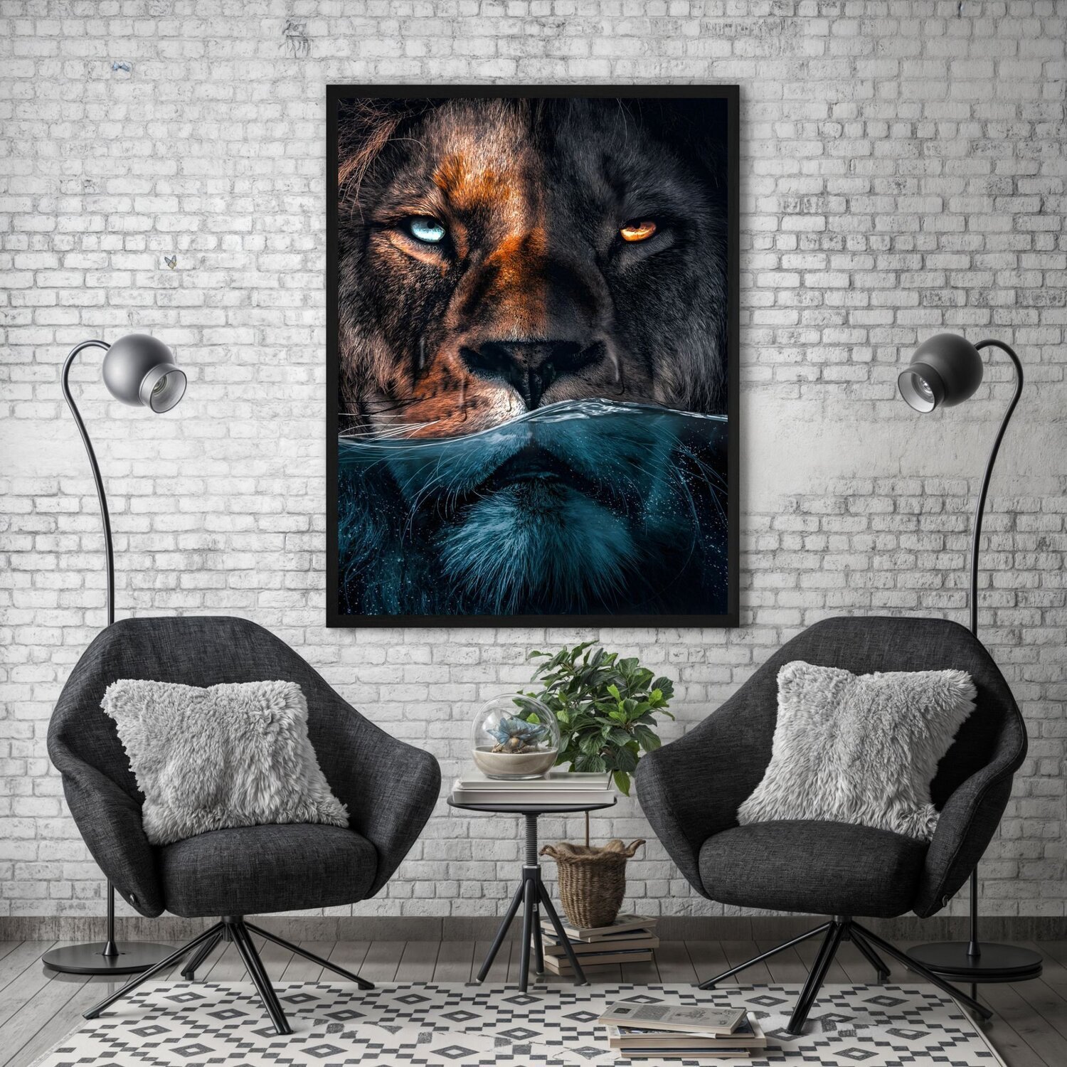 Quadro Decorativo Leão Animal 002 30x42 - 3