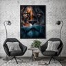 Quadro Decorativo Leão Predador 002 Moldura em Madeira 30x42cm - 3