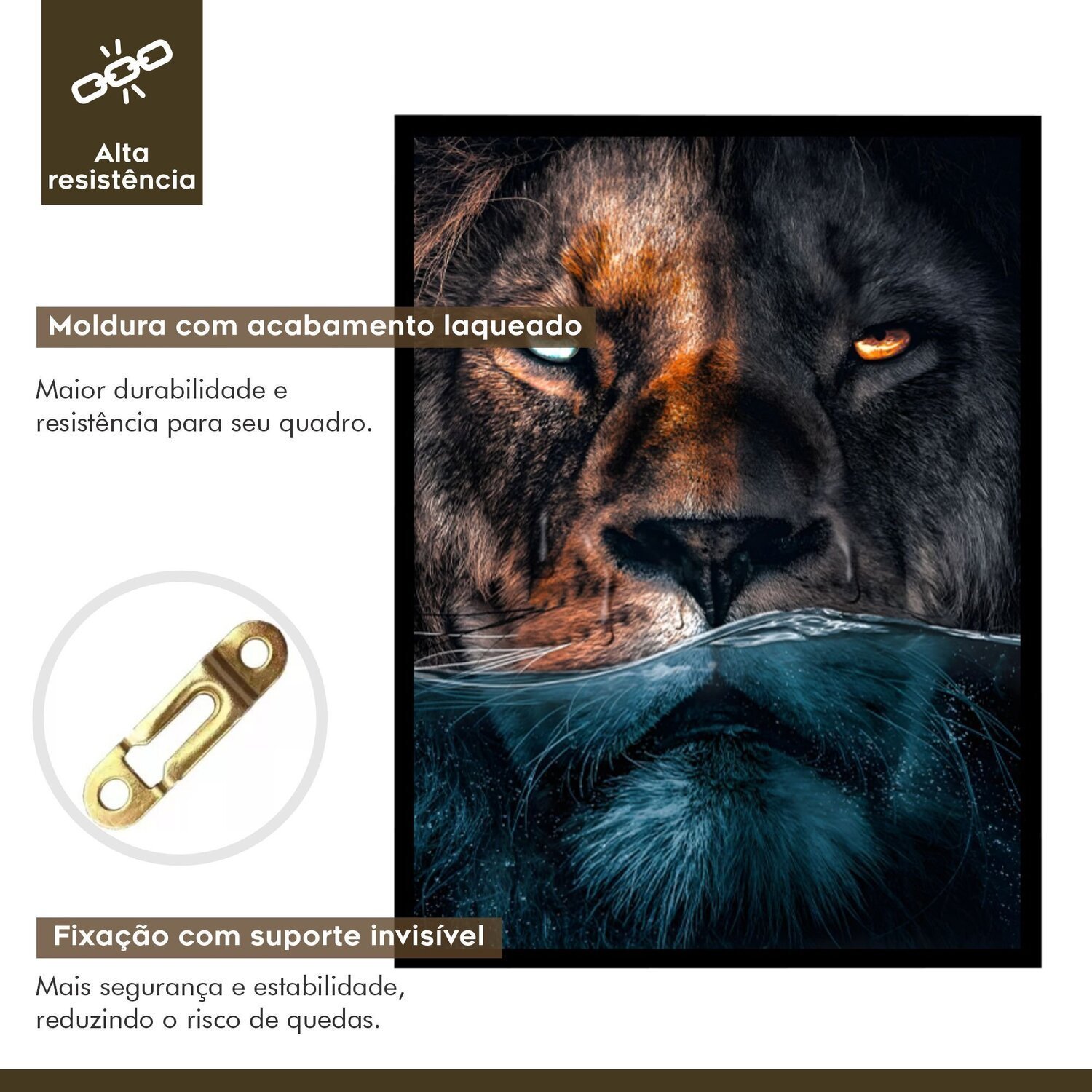 Quadro Decorativo Leão Animal 002 30x42 - 5
