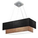 Ver imagem 1 de Lustre Pendente Duplo Retangular Vivare Md-4321 Cúpula em Tecido 80x40cm X 70x30cm - Bivolt Preto-