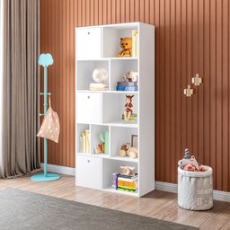 Estante Organizadora Maia com 7 Nichos e 3 Caixas Removíveis - Branco - 2