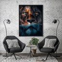 Ver imagem 3 de Quadro Decorativo Leão Predador 002 Moldura em Madeira 40x60cm