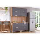 Ver imagem 1 de Cozinha Completa Bella 5 Peças (2 Armários + 2 Balcões + 1 Painel Ripado) Freijo/titanium - Mgm