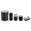 Ver imagem 1 de Kit para Banheiro Lavabo 5 peças Preto e Cromado Linha Conceito