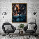 Ver imagem 3 de Quadro Decorativo Leão Predador 002 Moldura em Madeira 40x60cm