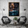 Quadro Decorativo Leão Predador 002 Moldura em Madeira 40x60cm - 3