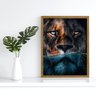 Quadro Decorativo Leão Predador 002 Moldura em Madeira 40x60cm - 2