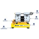 Ver imagem 4 de Compressor Chiaperini 5 Adi Ar Direto 120 Libras 1 Cv 220v Isento de Óleo sobre Base
