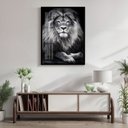 Ver imagem 1 de Quadro Decorativo Leão King 003 Moldura em Madeira com Vidro 30x42cm