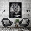 Ver imagem 3 de Quadro Decorativo Leão King 003 Moldura em Madeira com Vidro 30x42cm