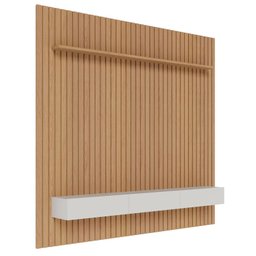 Painel para Tv Ripado Ambiente Niágara 2500 Mm com Nicho Freijó Off White– Colibri - 3