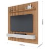 Painel para Tv Ripado Ambiente Niágara 2500 Mm com Nicho Freijó Off White– Colibri - 5