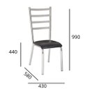Ver imagem 3 de Kit 5 cadeiras Laura cromada para cozinha-assento preto
