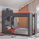 Ver imagem 3 de Beliche Montessoriana Solteiro com 2 Colchões Pará Grafite