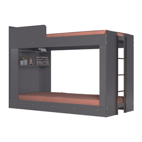 Beliche Montessoriana Solteiro com 2 Colchões Pará Grafite