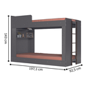 Ver imagem 2 de Beliche Montessoriana Solteiro com 2 Colchões Pará Grafite