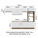 Ver imagem 4 de Armário de Cozinha Completa 330cm Rustic/Branco Stella Madesa 05