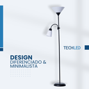 Ver imagem 3 de Abajur de Chão Poste Jardim Dupla Luminaria de Chao Luminaria Piso Pedestal Techled Preta