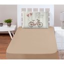 Ver imagem 2 de Jogo Cama Lençol Shine Solteiro Microfibra 180 Fios 2 Peças - Vintage Bike Bege