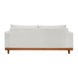 Sofá Living 3 Lugares Linho Resistente Madeira + Almofadas Cor:bege - 4
