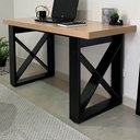 Ver imagem 1 de Mesa Escrivaninha Tamburato Tokyo Carvalho/preto - Artany Móveis