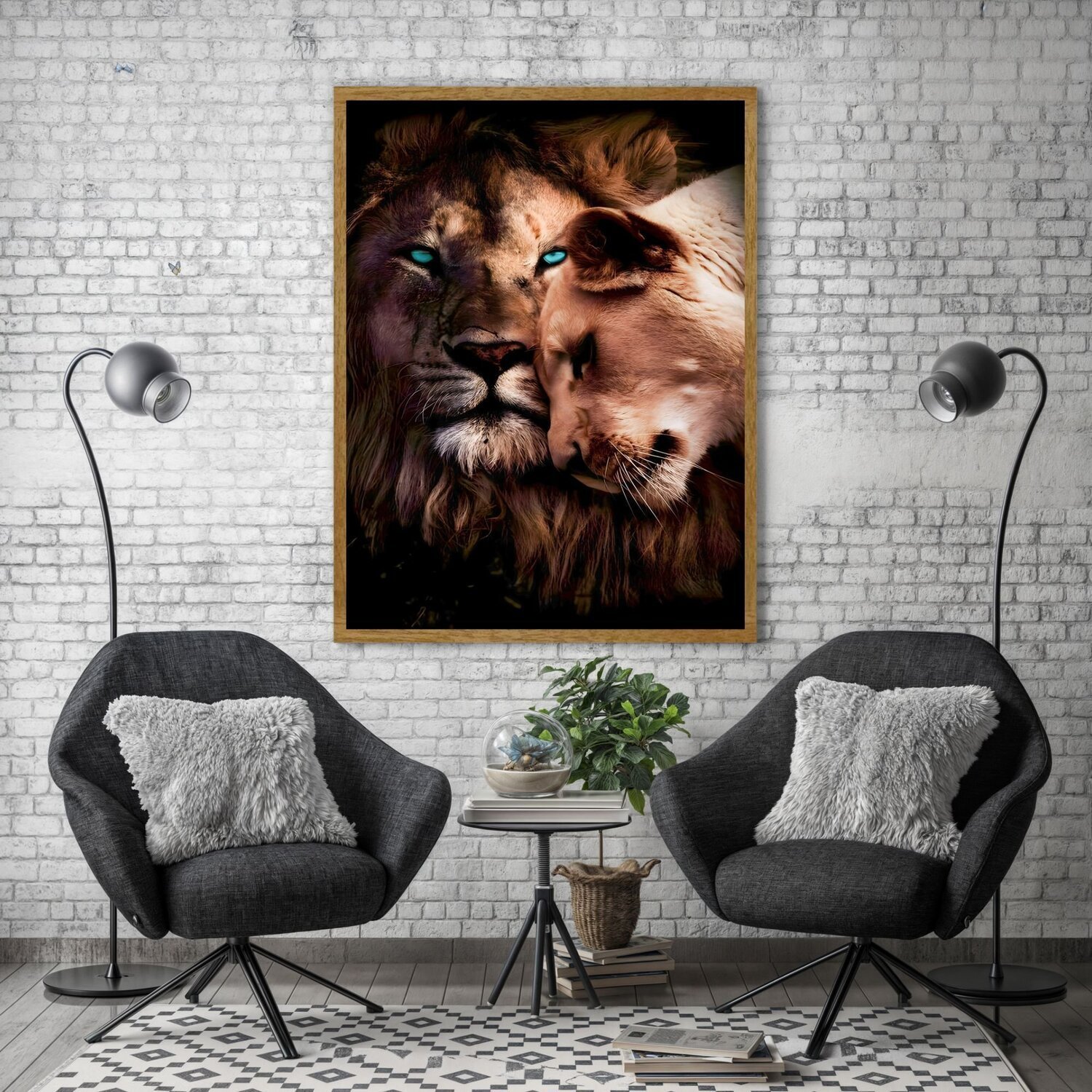 Quadro Decorativo Leão Leoa Animal 004 60x80 - 3