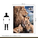 Ver mais imagens de Quadro Decorativo Familia Leão 005 Moldura em Madeira com Vidro 40x60cm