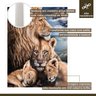 Quadro Decorativo Familia Leão 005 Moldura em Madeira com Vidro 40x60cm - 4