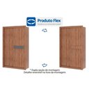 Ver imagem 3 de Guarda Roupa Solteiro 2 Portas de Correr e 2 Gavetas Vivacce 835 Flex Freijo ou Freijo C/ Cinza -