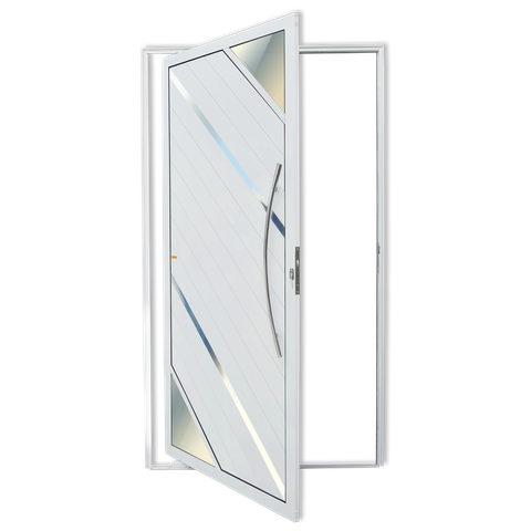 Porta Pivotante Alumínio Lambril Oasis c/Puxador D.Branco 100 Brimak