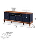 Ver imagem 5 de Rack para Sala com Pés Luis Xv 2 Gavetas 2 Portas de Madeira e Nicho 60503m