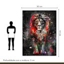 Ver mais imagens de Quadro Decorativo Leão Colorido 006 Moldura em Madeira com Vidro 30x42cm