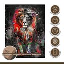 Ver imagem 7 de Quadro Decorativo Leão Colorido 006 Moldura em Madeira com Vidro 30x42cm