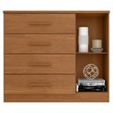 Ver imagem 2 de Cômoda Sapateira Genova Plus 1 Porta 4 Gavetas Cinamomo Fosco - Zanzini