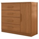 Ver imagem 1 de Cômoda Sapateira Genova Plus 1 Porta 4 Gavetas Cinamomo Fosco - Zanzini