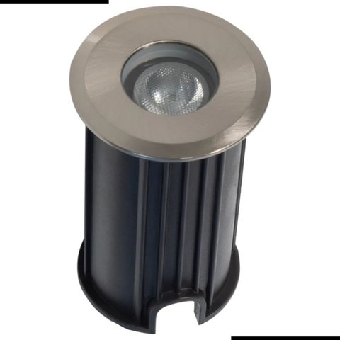 Balizador Jardim Solo Spot Led 2w 3000k Bivolt Ip67 Facho Intenso Branco Quente em Aço Inox