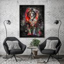 Ver imagem 3 de Quadro Decorativo Leão Colorido 006 Moldura em Madeira 40x60cm