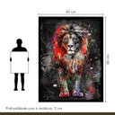 Ver mais imagens de Quadro Decorativo Leão Colorido 006 Moldura em Madeira 40x60cm