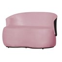 Ver imagem 1 de Namoradeira Beatriz Suede Rosa Composê Corino Marrom - Vallisa Decor