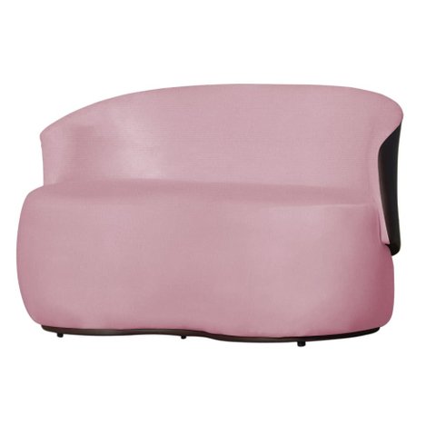 Namoradeira Beatriz Suede Rosa Composê Corino Marrom - Vallisa Decor