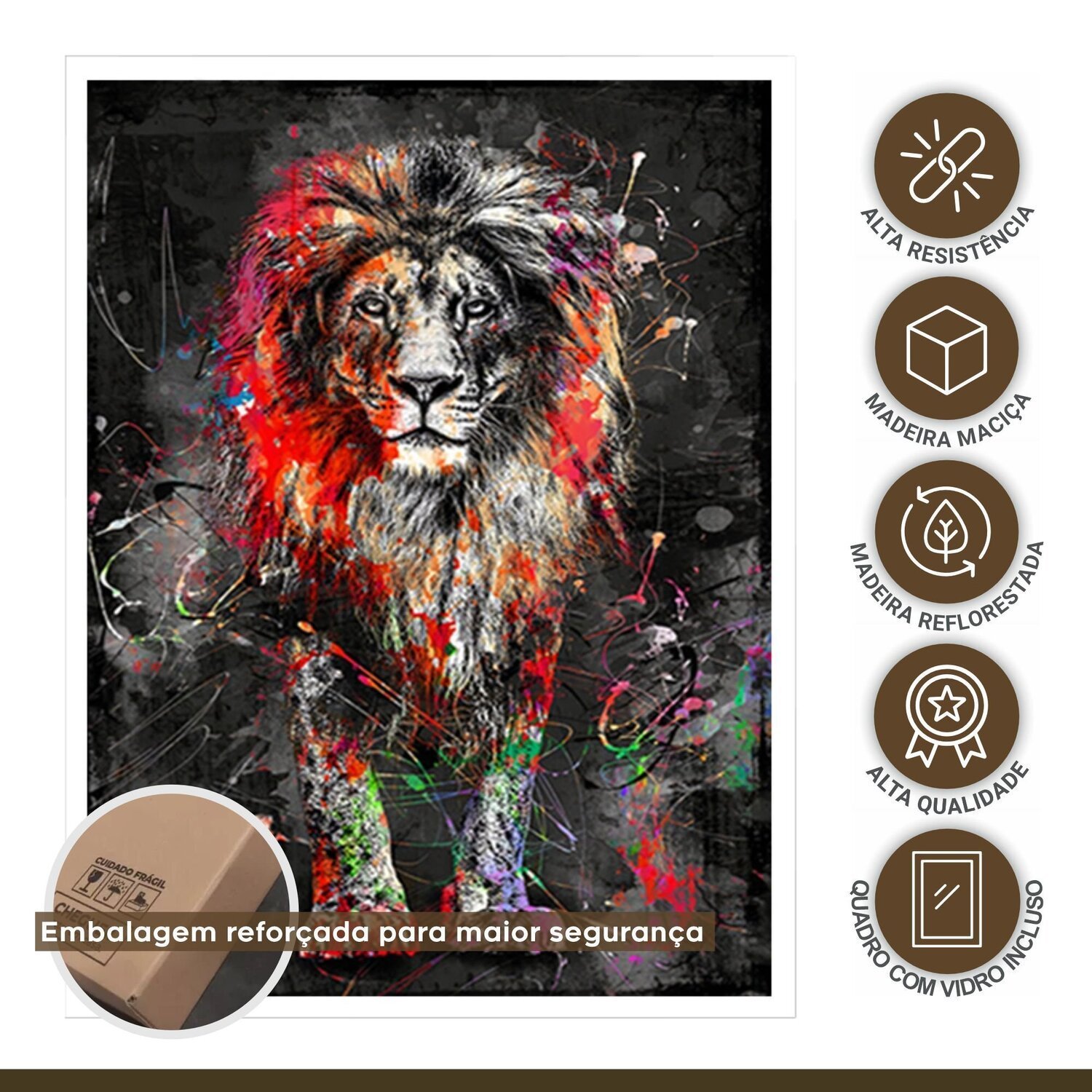 Quadro Decorativo Leão Animal 006 40x60 - 7