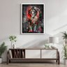 Quadro Decorativo Leão Colorido 006 Moldura em Madeira com Vidro 40x60cm - 1