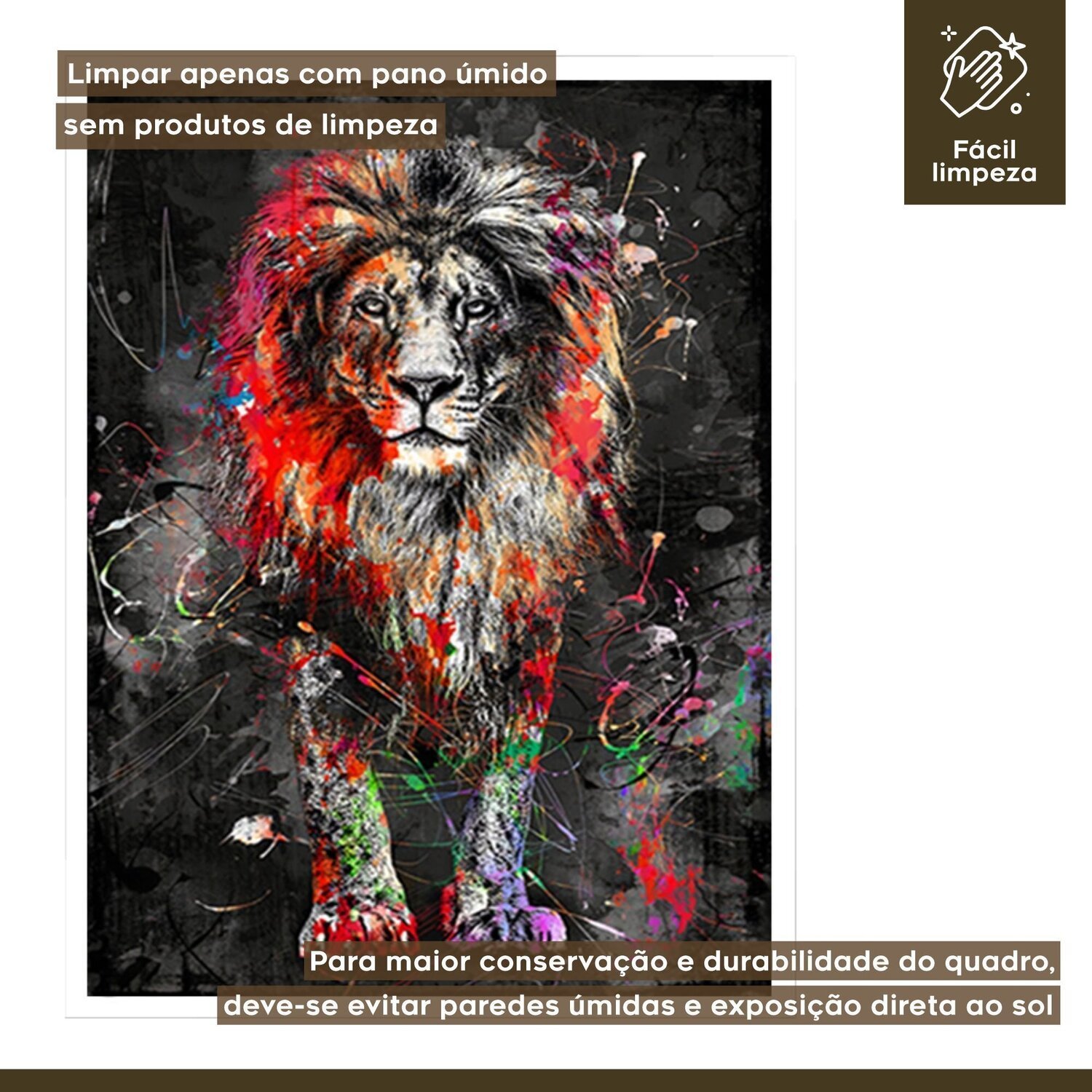 Quadro Decorativo Leão Animal 006 40x60 - 6