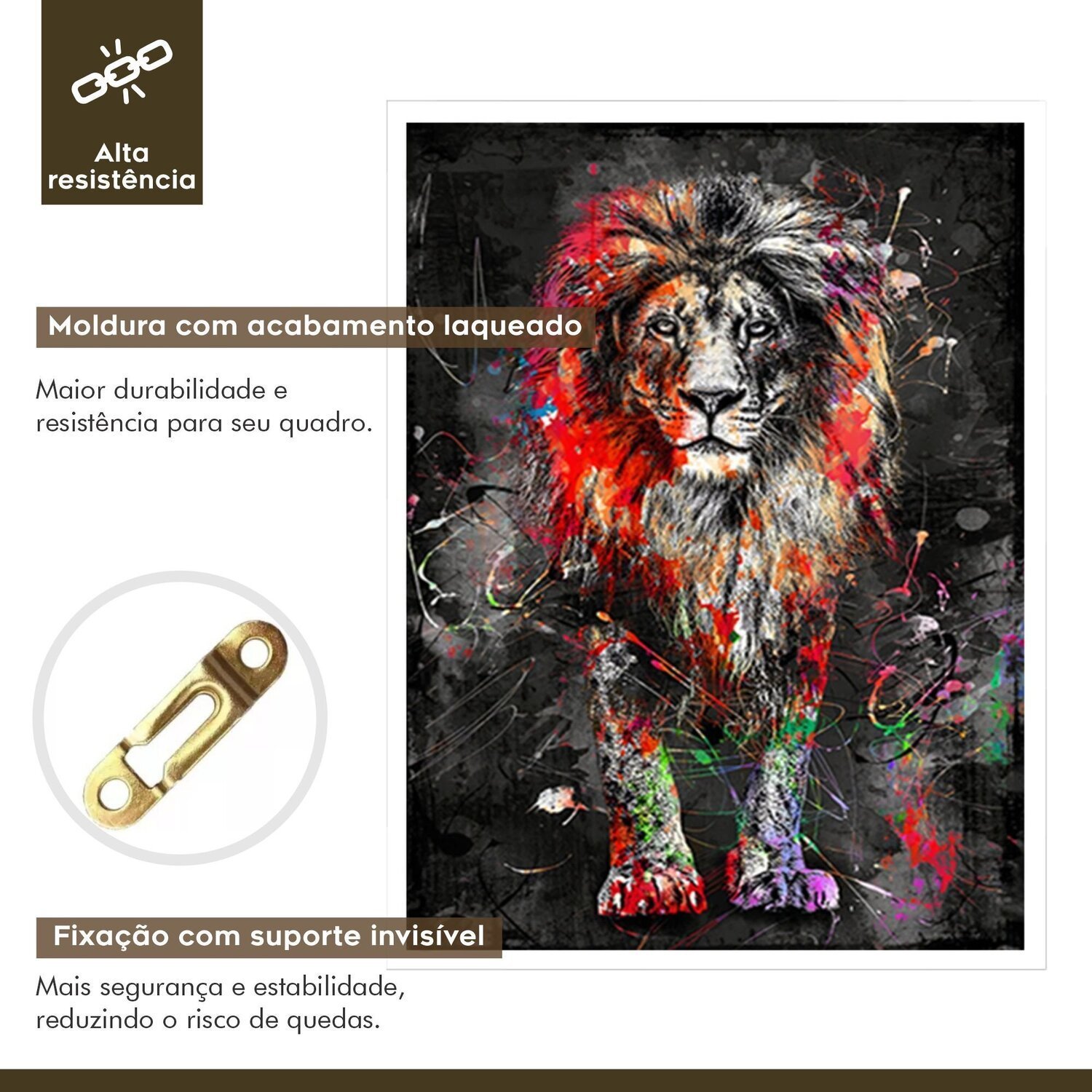 Quadro Decorativo Leão Animal 006 40x60 - 5