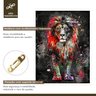 Quadro Decorativo Leão Colorido 006 Moldura em Madeira com Vidro 40x60cm - 5