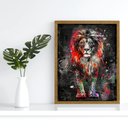 Ver imagem 2 de Quadro Decorativo Leão Colorido 006 Moldura em Madeira 40x60cm